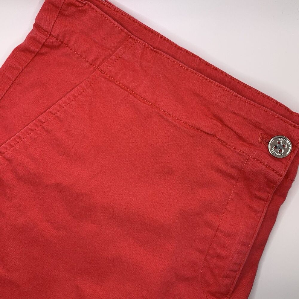 Nautica Women’s Cotton Stretch Twill Shorts Sz 14 Coral Chino Preppy Beach
